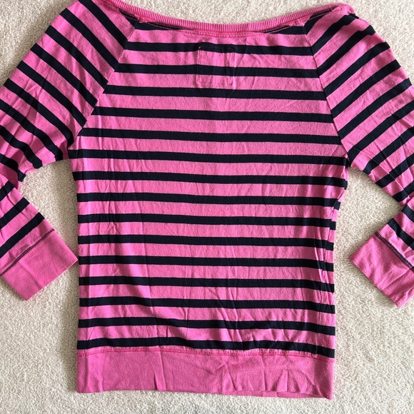 Abercrombie & Fitch Pink and Black Striped Sweater - Picture 7 of 10